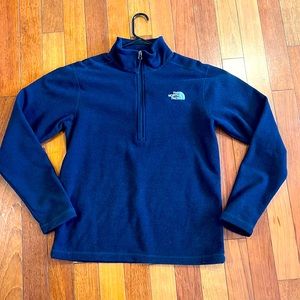 The north face blue 1/4 zip fleece worn twice new without tags great condition